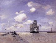 Johan Barthold Jongkind The Jetty at Honflewr oil on canvas